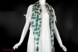 Silk scarf TIMESQUARE - AQUATIC LEAF